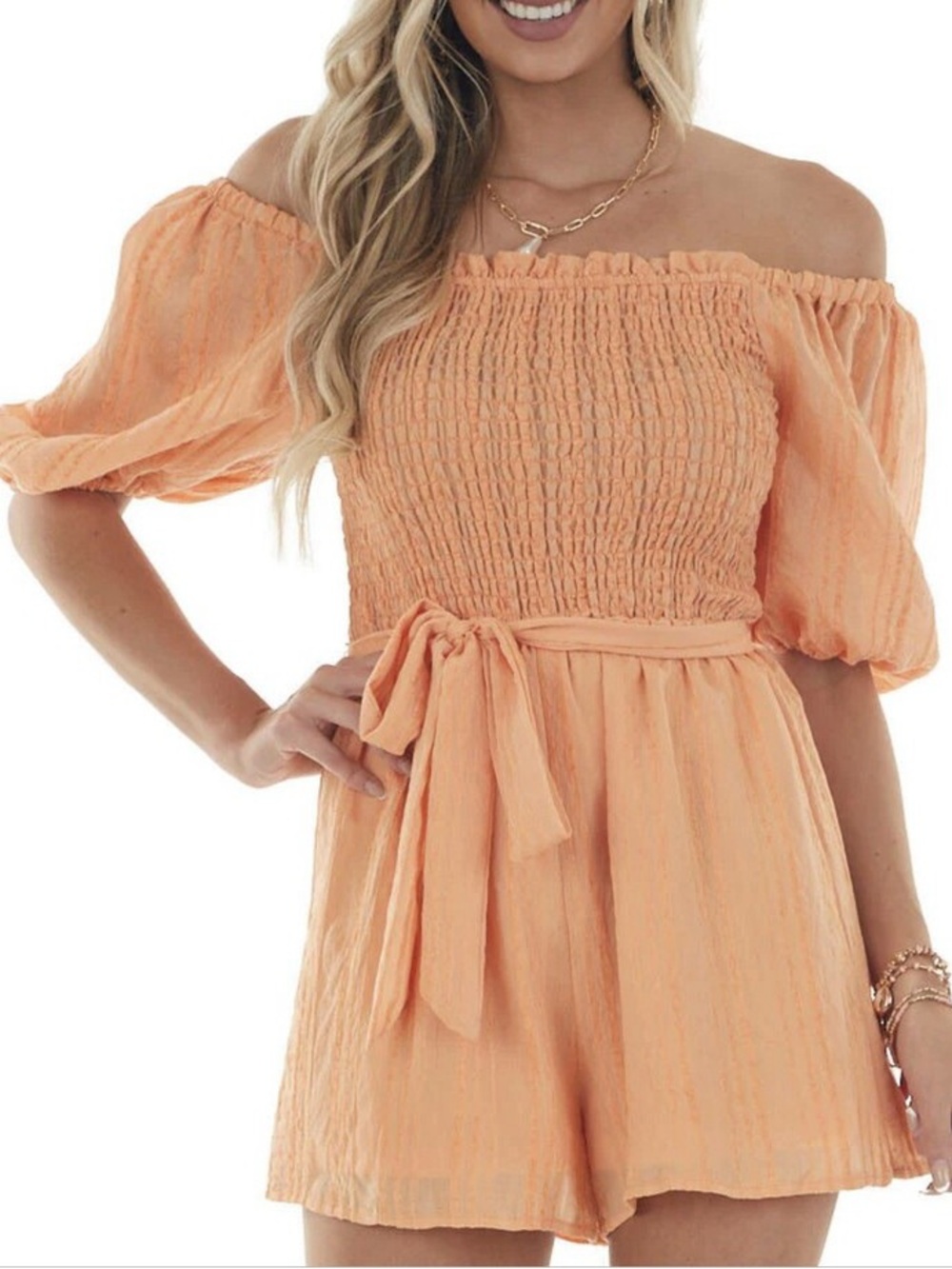 Anthropologie A. Calin by Flying Tomato orange romper